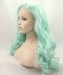 Light Green Wavy Fashionable Synthetic Wig