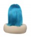 Colorful Invisible Lace Human Hair Straight Bob Wigs Bright Blue Lace Front Wigs For Black Women 