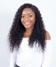 Brazilian Deep Curly Lace Frontal with 3 Bundles Human Hair Free Part Natural Color