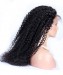 130% Density 18inch Kinky Curly Glueless Lace Front Human Hair Wig With Baby Hair Natural Black Medium Cap 