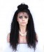 130% Density 18inch Kinky Curly Glueless Lace Front Human Hair Wig With Baby Hair Natural Black Medium Cap 