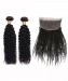 Brazilian Virgin Hair Kinky Curly 360 Lace Frontal With 2 Bundles