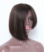 Cool Short Straight  Bob Style Lace Front Human Hair Wigs 250% Density