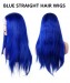 Msbuy Blue Color 13x6 Lace Front Wigs 150 Density Straight Colorful Human Hair Wig For Women