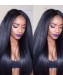 Silk Base Full Lace Human Hair wigs Light Yaki Straight 120% Density Lace Wigs 12 inches