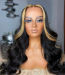 Msbuy wigs T part ombre wigs Colorful human hair wigs wave 250% density colored Lace Front Human Hair Wigs With Baby Hair Brazilian Lace Wigs For Black Women cheap