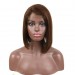 Color #4 Short Human Hair Wigs Brown Colored Straight Bob Lace Front Wigs 13X4 130% Density