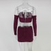 2018 New Long Sleeve Sexy Bandage Dress Women Sexy Strapless Hollow Out Bodycon Party Dresses Autumn Elegant Ladies Vestidos