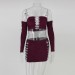 2018 New Long Sleeve Sexy Bandage Dress Women Sexy Strapless Hollow Out Bodycon Party Dresses Autumn Elegant Ladies Vestidos