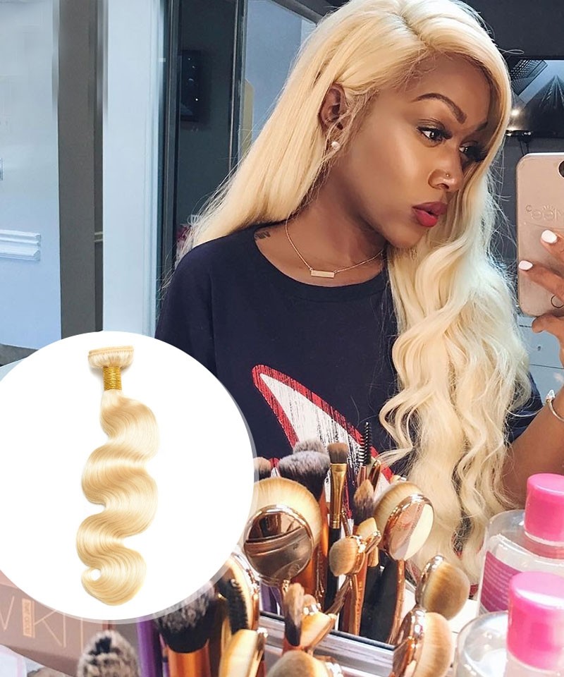 613 Blonde Bundles Brazilian Hair Body Wave 100 Human Hair