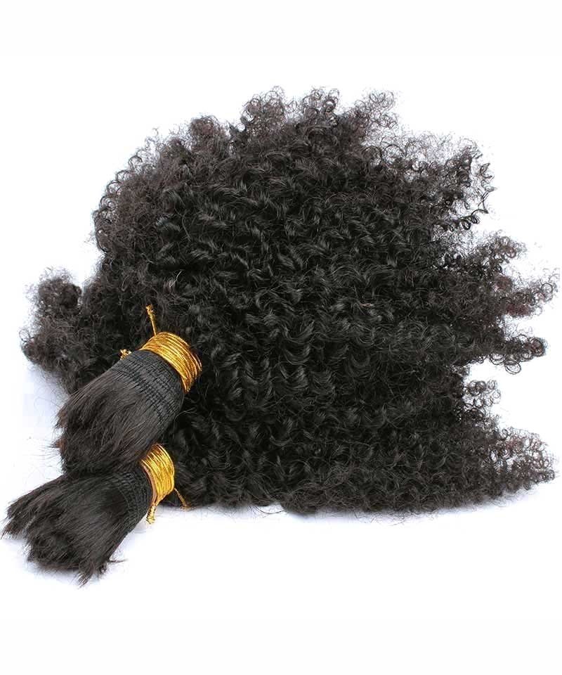 Human Braiding Hair Bulk No Attachment Mongolian Afro Kinky Curly