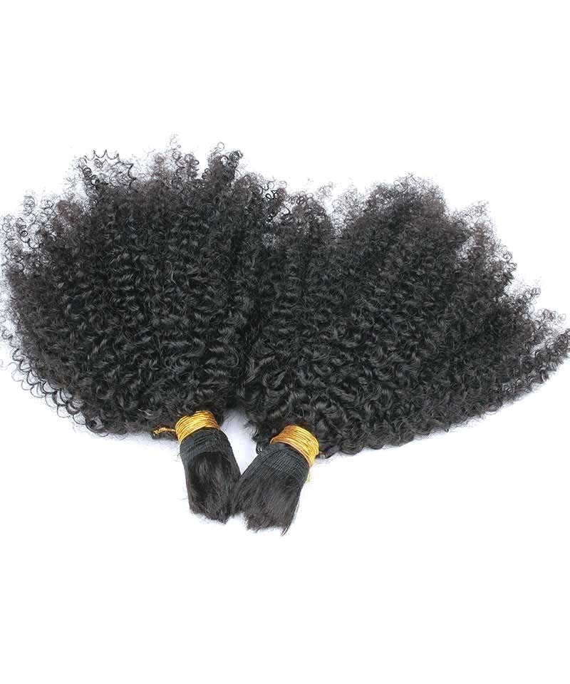 Human Braiding Hair Bulk No Attachment Mongolian Afro Kinky Curly