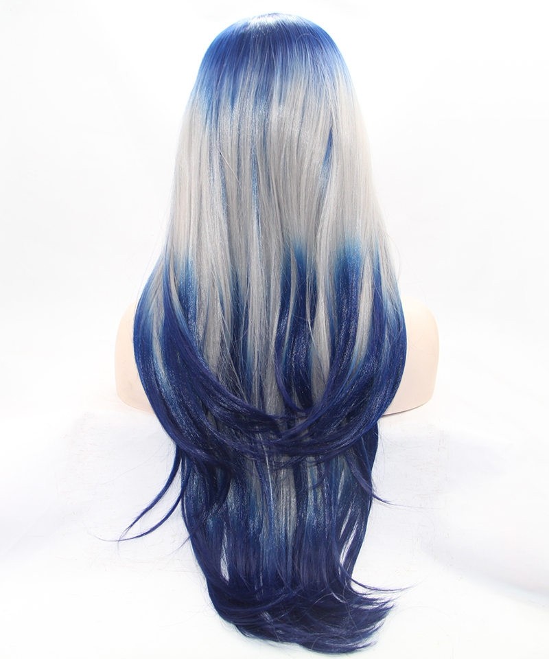 white blue wig