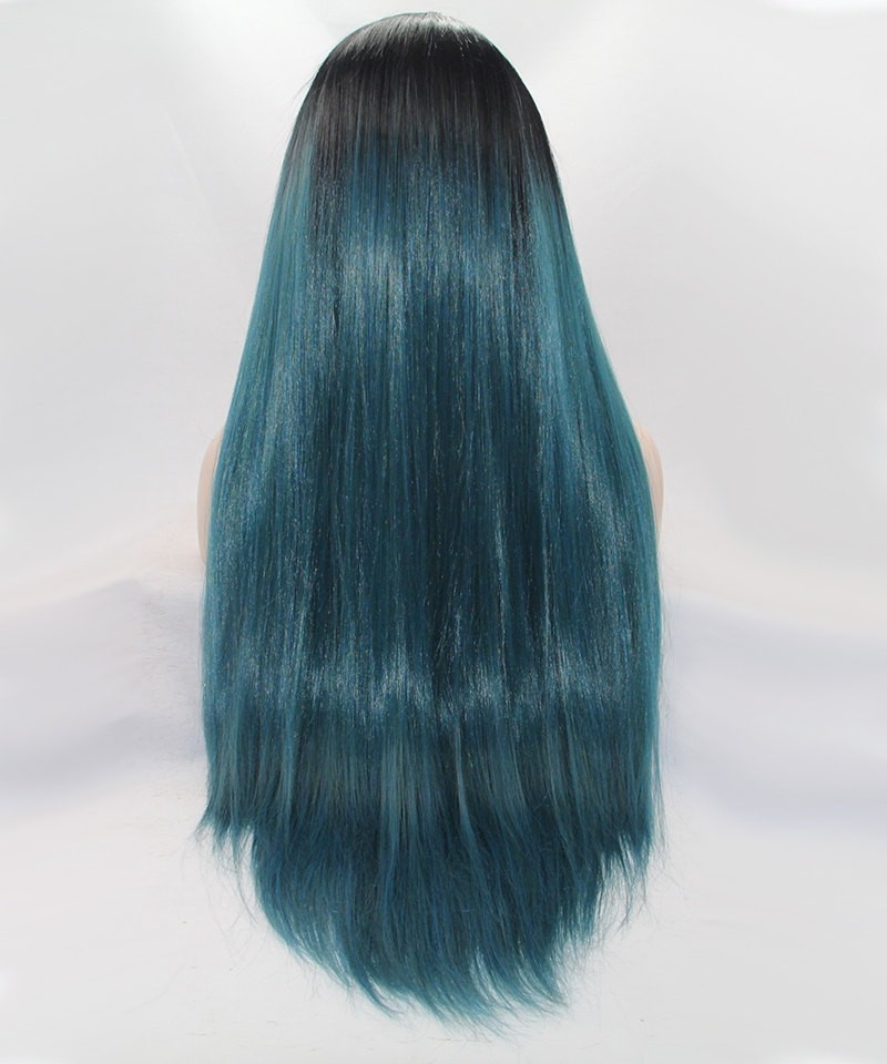1b Dark Blue Ombre Synthetic Wig With For Black Women Msbuy Com