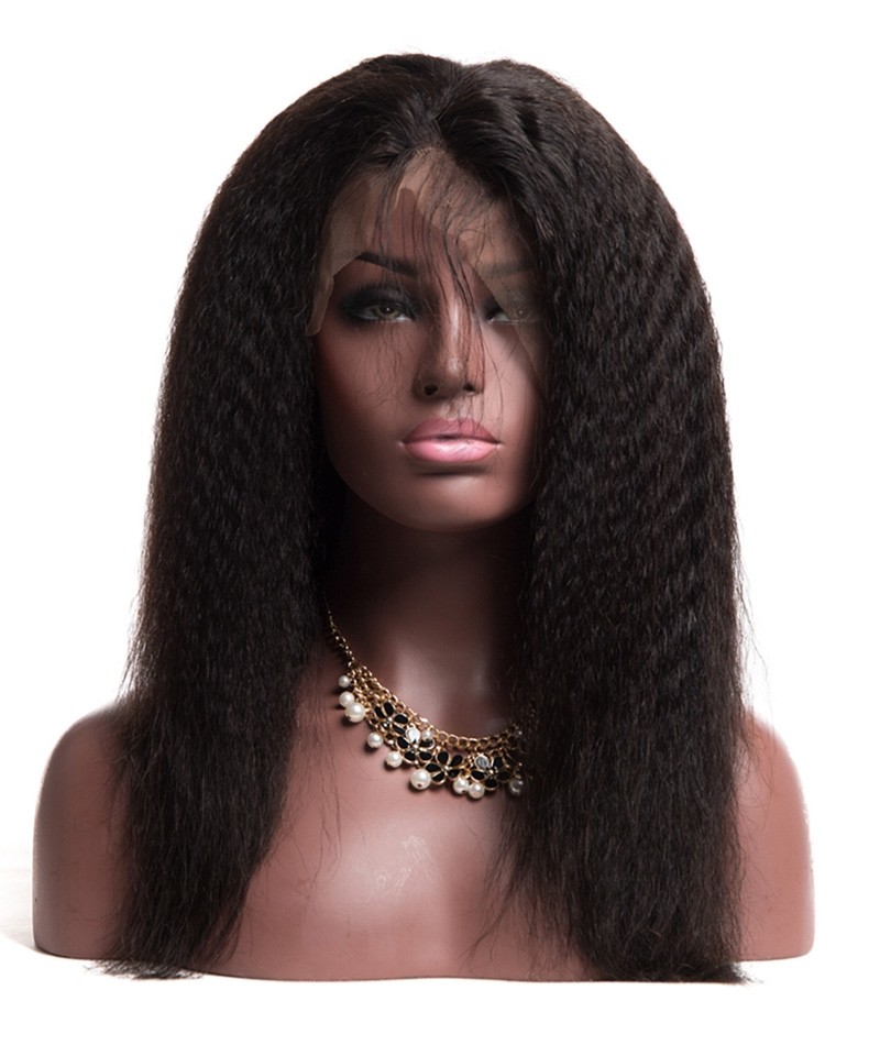 Kinky Straight 360 Lace Frontal Closure With 2 Bundles Natural