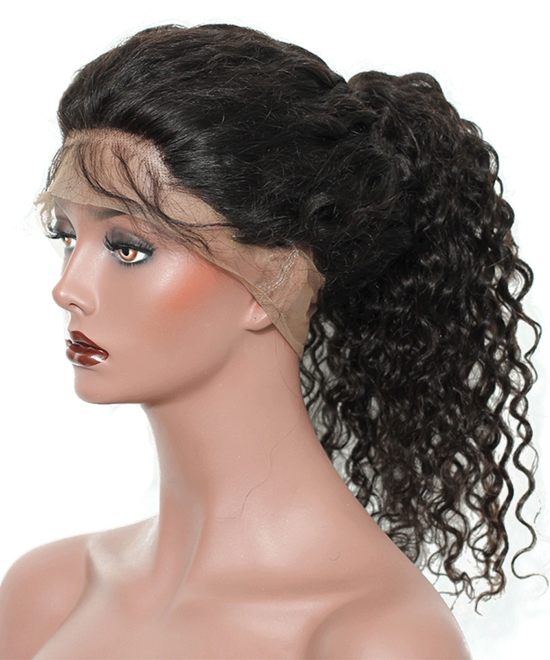 deep curly human hair wigs for women 370 lace wig